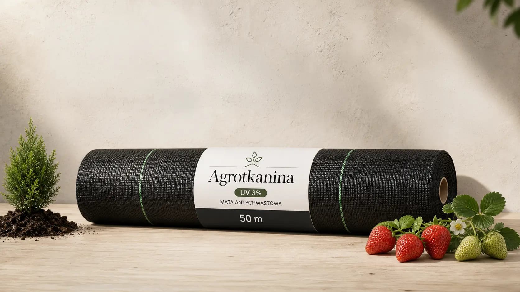 Agrotkanina czarna tkana w rolce